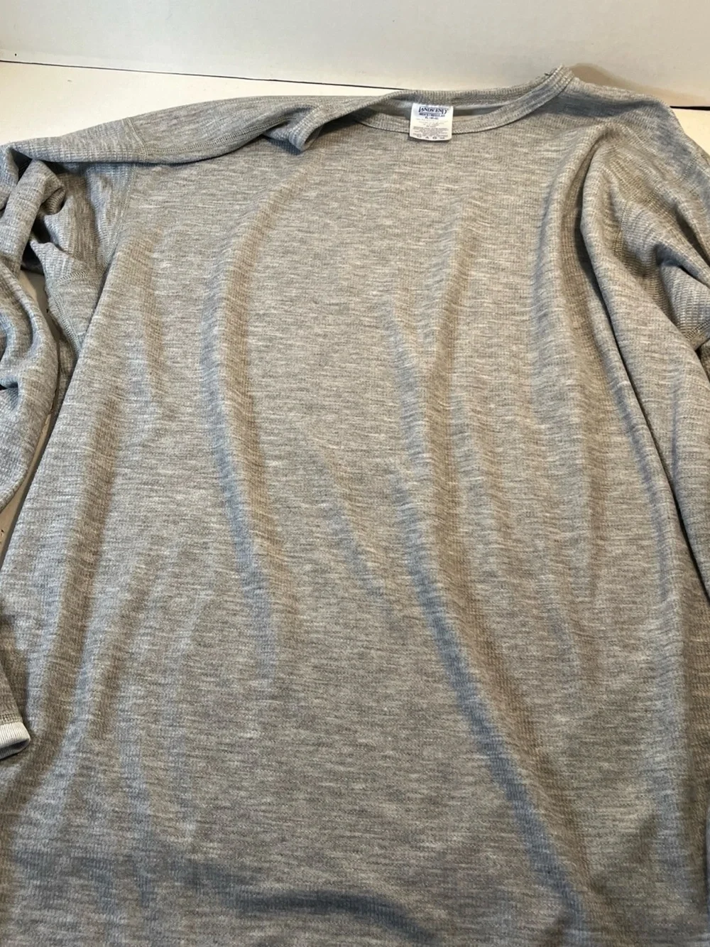 Lands' End Men's Light Heather Gray Thermal Top & Bottom Set